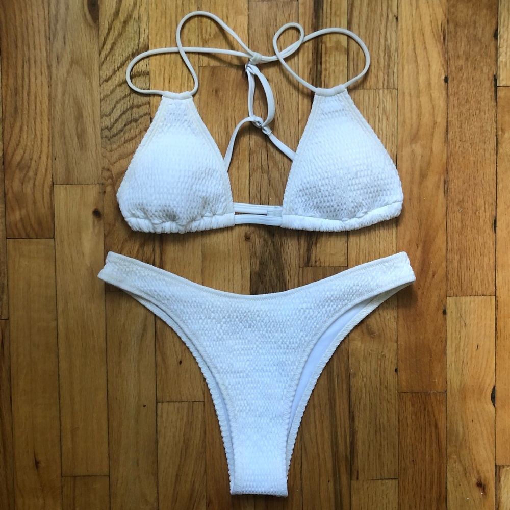 Abercrombie and Fitch White Smocked Bikini Set S